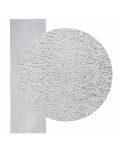 Tappeto a Pelo Corto HUARTE Morbido e Lavabile Grigio 80x250 cm 2