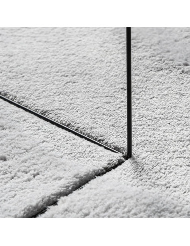 Tappeto a Pelo Corto HUARTE Morbido e Lavabile Grigio 160x160cm