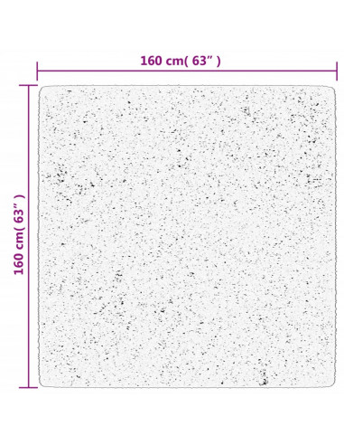 Tappeto a Pelo Corto HUARTE Morbido e Lavabile Grigio 160x160cm