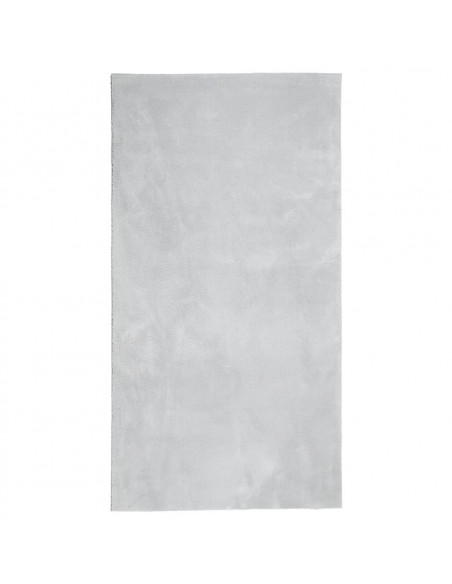 Tappeto a Pelo Corto HUARTE Morbido e Lavabile Grigio 80x150 cm