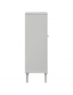 Scarpiera SENJA Aspetto Rattan Bianco 59,5x35x107 cm Massello