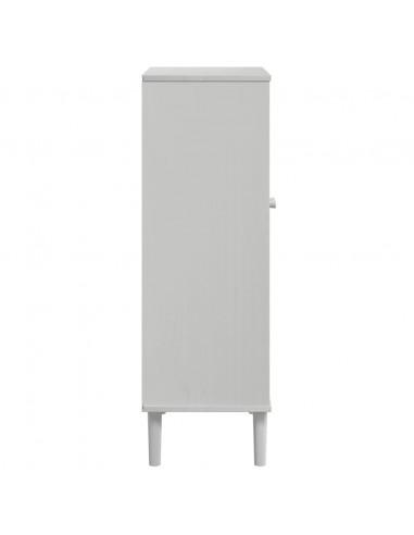 Scarpiera SENJA Aspetto Rattan Bianco 59,5x35x107 cm Massello