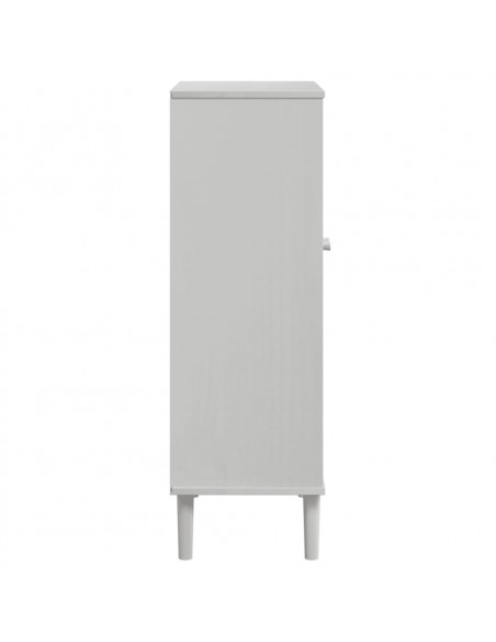 Scarpiera SENJA Aspetto Rattan Bianco 59,5x35x107 cm Massello