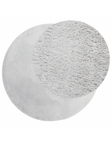 Tappeto a Pelo Corto HUARTE Morbido e Lavabile Grigio Ø 80 cm