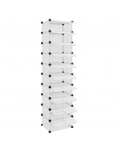 Scarpiera Trasparente 44x32x174 cm in PP