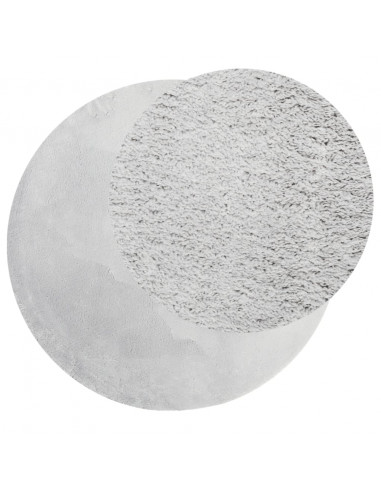 Tappeto a Pelo Corto HUARTE Morbido e Lavabile Grigio Ø 120 cm