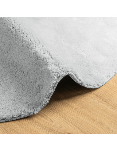 Tappeto a Pelo Corto HUARTE Morbido e Lavabile Grigio Ø 120 cm