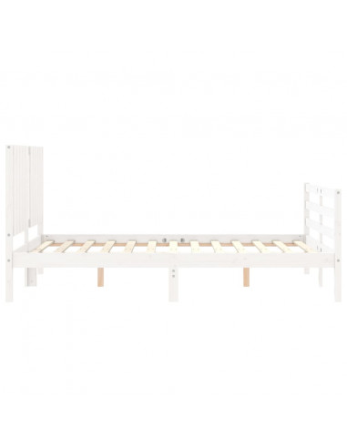 Giroletto con Testiera Bianco Small Double Legno Massello