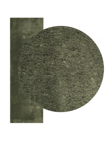 Tappeto Pelo Corto HUARTE Morbido Lavabile Verde Bosco 80x250cm