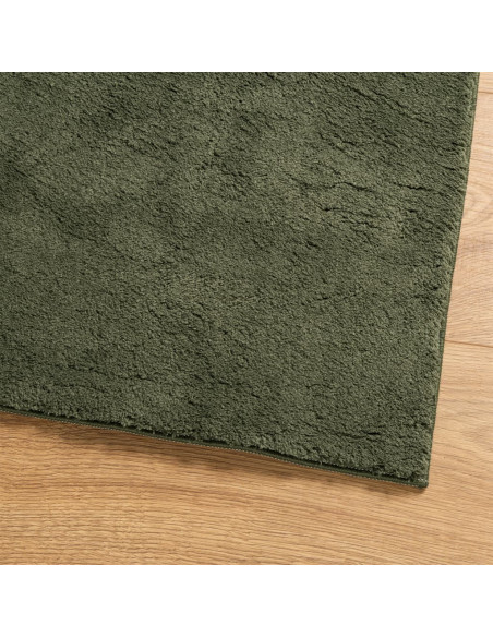 Tappeto Pelo Corto HUARTE Morbido Lavabile Verde Bosco 80x250cm