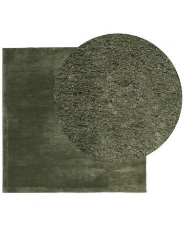 Tappeto Pelo Corto HUARTE Morbido Lavabile Verde Bosco