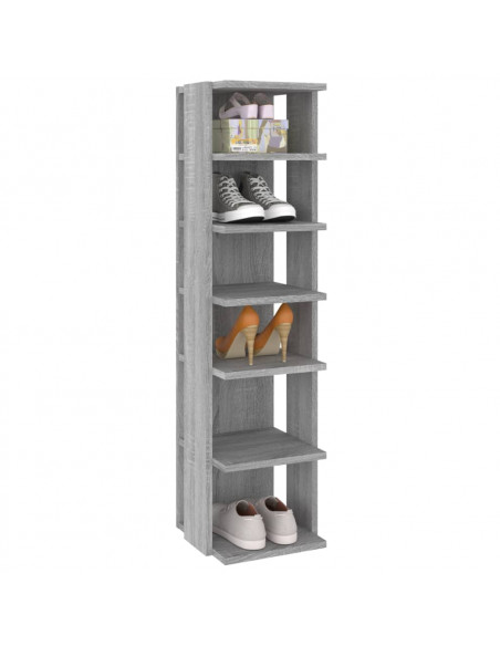 Scarpiere 2 pz Grigio Sonoma 27,5x27x102cm in Legno Multistrato