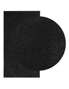 Tappeto a Pelo Corto HUARTE Morbido e Lavabile Nero 60x110 cm 2
