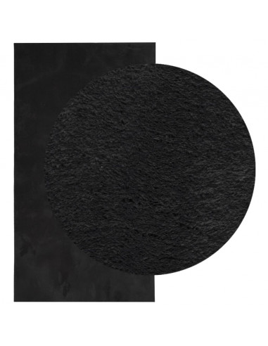 Tappeto a Pelo Corto HUARTE Morbido e Lavabile Nero 60x110 cm