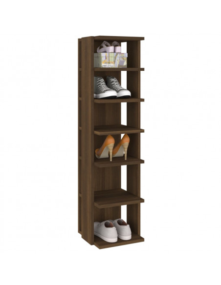 Scarpiere 2 pz Marrone Rovere 27,5x27x102 cm in Multistrato