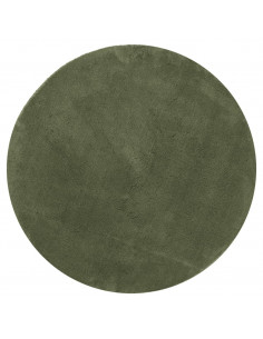 Tappeto Pelo Corto HUARTE Morbido Lavabile Verde Bosco Ø 80 cm
