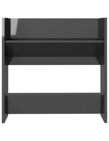 Scarpiere a Muro 2pz Grigio Lucido 60x18x60cm Legno Multistrato