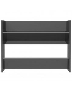 Scarpiere a Muro 2pz Grigio Lucido 80x18x60cm Legno Multistrato