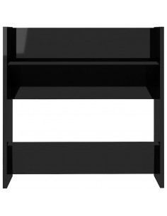 Scarpiere a Muro 2pz Nero Lucido 60x18x60cm Legno Multistrato