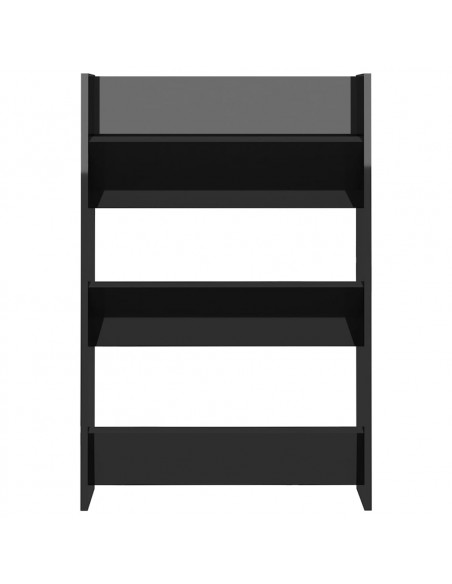 Scarpiere a Muro 2pz Nero Lucido 60x18x90cm Legno Multistrato