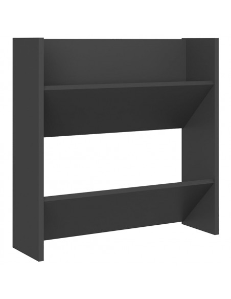 Scarpiere a Muro 4 pz Grigie 60x18x60 cm in Legno Multistrato