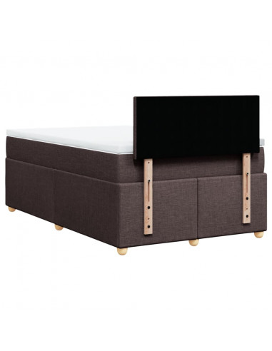 Giroletto a Molle con Materasso Marrone Scuro 120x200cm Tessuto