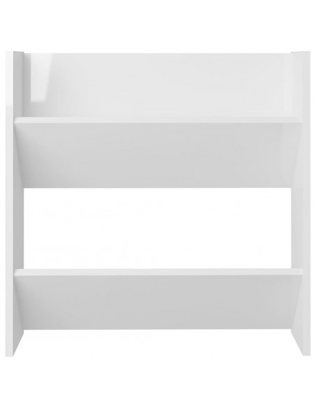 Scarpiere a Muro 4pz Bianco Lucido 60x18x60cm Legno Multistrato