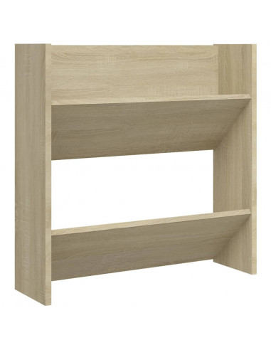 Scarpiere a Muro 4pz Rovere Sonoma 60x18x60cm Legno Multistrato
