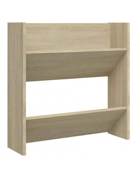 Scarpiere a Muro 4pz Rovere Sonoma 60x18x60cm Legno Multistrato