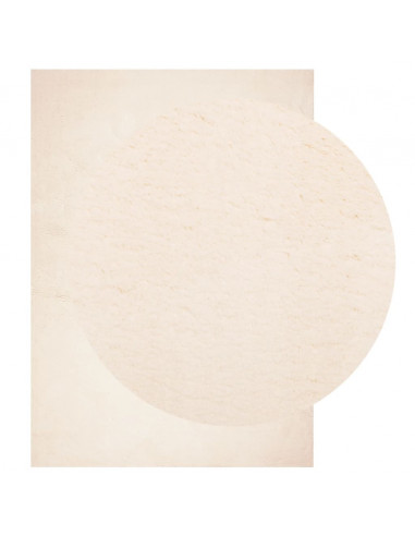 Tappeto a Pelo Corto HUARTE Morbido e Lavabile Beige 120x170 cm