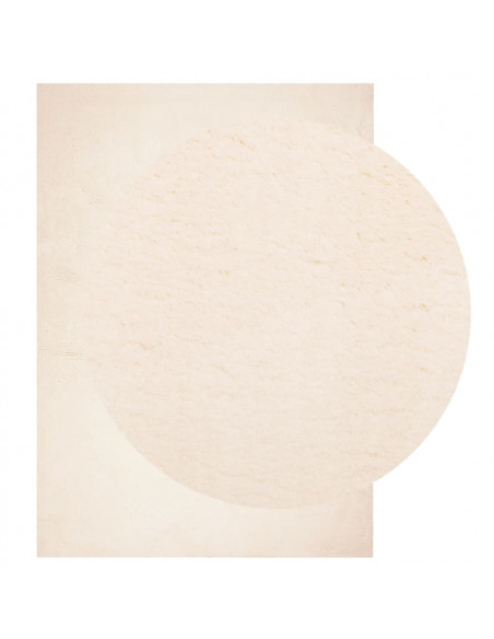 Tappeto a Pelo Corto HUARTE Morbido e Lavabile Beige 120x170 cm