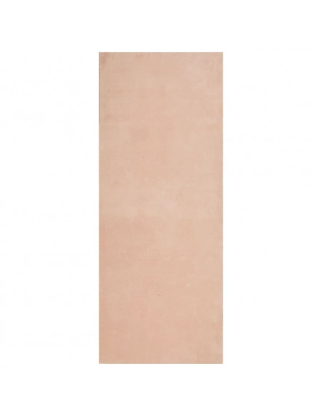 Tappeto a Pelo Corto HUARTE Morbido e Lavabile Rosato 80x200 cm