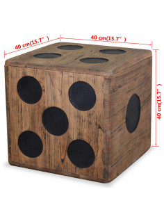 Scatola in Legno di Mindi 40x40x40 cm Design a Forma di Dado