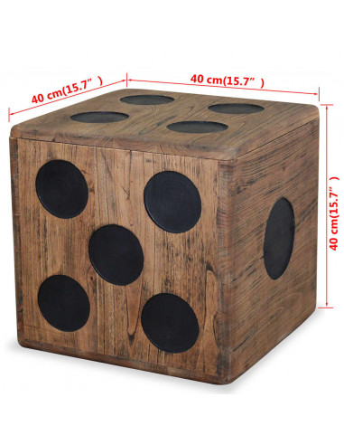 Scatola in Legno di Mindi 40x40x40 cm Design a Forma di Dado