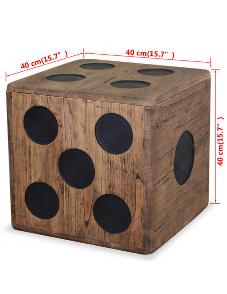 Scatola in Legno di Mindi 40x40x40 cm Design a Forma di Dado