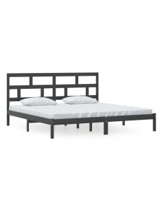 Giroletto Nero in Legno Massello di Pino 200x200 cm 2