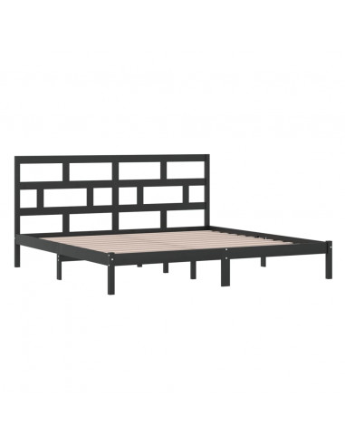 Giroletto Nero in Legno Massello di Pino 200x200 cm