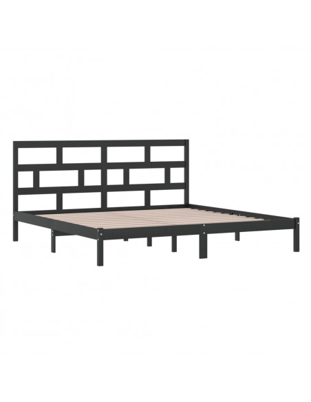 Giroletto Nero in Legno Massello di Pino 200x200 cm