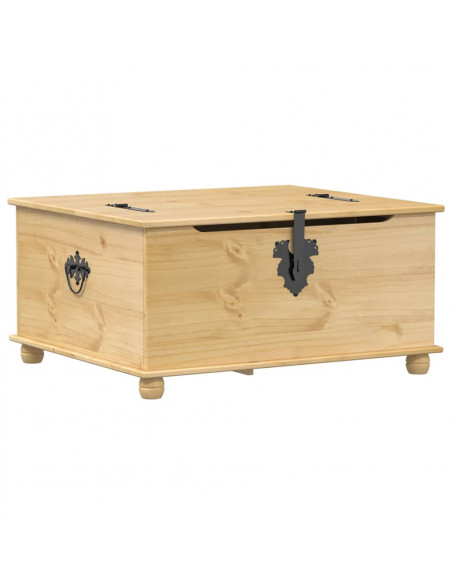 Scatola Portaoggetti Corona 90x78x45 cm Legno Massello di Pino