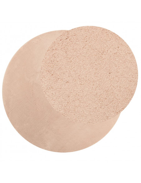 Tappeto a Pelo Corto HUARTE Morbido e Lavabile Rosato Ø 80 cm