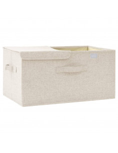 Scatola Portaoggetti in Tessuto 50x30x25 cm Crema