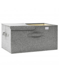 Scatola Portaoggetti in Tessuto 50x30x25 cm Grigio