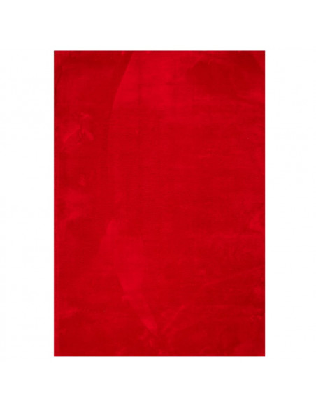 Tappeto a Pelo Corto HUARTE Morbido e Lavabile Rosso 160x230cm