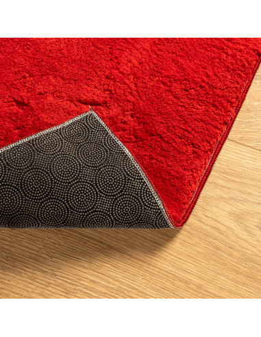 Tappeto a Pelo Corto HUARTE Morbido e Lavabile Rosso 160x230cm
