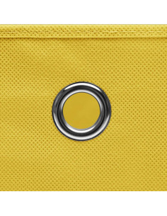 Scatole con Coperchi 10pz Gialle 32x32x32 cm Tessuto