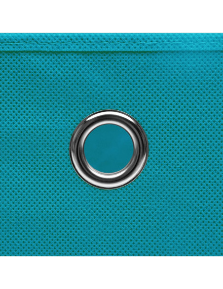 Scatole con Coperchi 4pz Azzurre 32x32x32 cm Tessuto