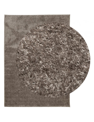 Tappeto a Pelo Lucido Lungo ISTAN Effetto Grigio 200x280 cm