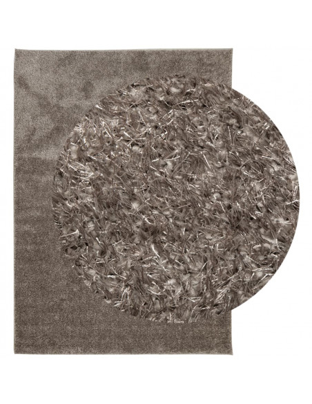 Tappeto a Pelo Lucido Lungo ISTAN Effetto Grigio 200x280 cm
