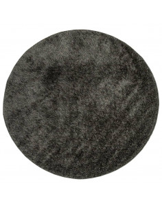 Tappeto a Pelo Lucido Lungo ISTAN Effetto Antracite Ø 120 cm