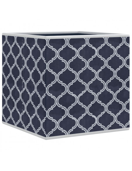 Scatole Portaoggetti 10 pz Blu 32x32x32cm Tessuto non Tessuto